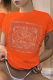 Orange Fashion Street Print Patchwork Letter O Neck T-Shirts