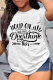 White Black Fashion Casual Letter Print Basic O Neck T-Shirts