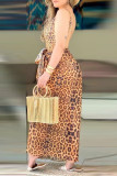 Leopard Print Fashion Sexy Print Leopard Patchwork Swimwears (Without Paddings)