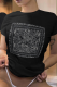 Black Fashion Street Print Patchwork Letter O Neck T-Shirts