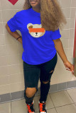 Yellow Fashion Casual Print Basic O Neck T-Shirts