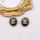 Black Fashion Vintage Letter Hot Drill Earrings