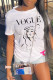 White Fashion Street Print Make Old O Neck T-Shirts
