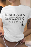 White Fashion Casual Letter Print Basic O Neck T-Shirts