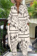 Cream White Fashion Casual Letter Print Turndown Collar Loose Jumpsuits