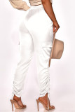 White Street Solid Pants Straight Bottoms