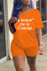 Tangerine Casual Print Patchwork O Neck Short Sleeve Two Pieces