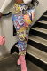 Multicolor Sexy Print Patchwork Skinny High Waist Pencil Full Print Bottoms