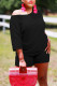 Black Casual Solid Patchwork Oblique Collar Short Sleeve Two Pieces