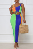 Pink Casual Print Patchwork U Neck Two Pieces