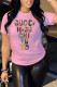 Pink Fashion Casual Print Letter O Neck T-Shirts