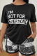 Black Fashion Daily Print Patchwork Letter O Neck T-Shirts