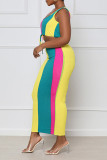 Pink Casual Print Patchwork U Neck Two Pieces