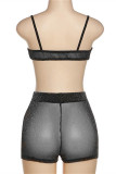White Fashion Sexy Solid See-through Backless Spaghetti Strap Sleeveless Two Pieces