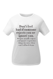 White Fashion Street Print Patchwork Letter O Neck T-Shirts