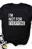 Black Fashion Daily Print Patchwork Letter O Neck T-Shirts