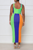 Pink Casual Print Patchwork U Neck Two Pieces