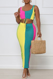 Pink Casual Print Patchwork U Neck Two Pieces