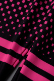 Black Pink Fashion Casual Sportswear Print Skinny High Waist Pencil Full Print Bottoms