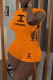 Orange Fashion Casual Print Letter O Neck Short Sleeve Two Pieces