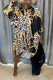 Leopard Print Casual Print Patchwork Buckle Shirt Dress Dresses