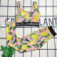 Yellow Fashion Sexy Print Patchwork Letter Swimwears