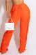 Orange Fashion Casual Solid Tassel Patchwork Regular High Waist Trousers
