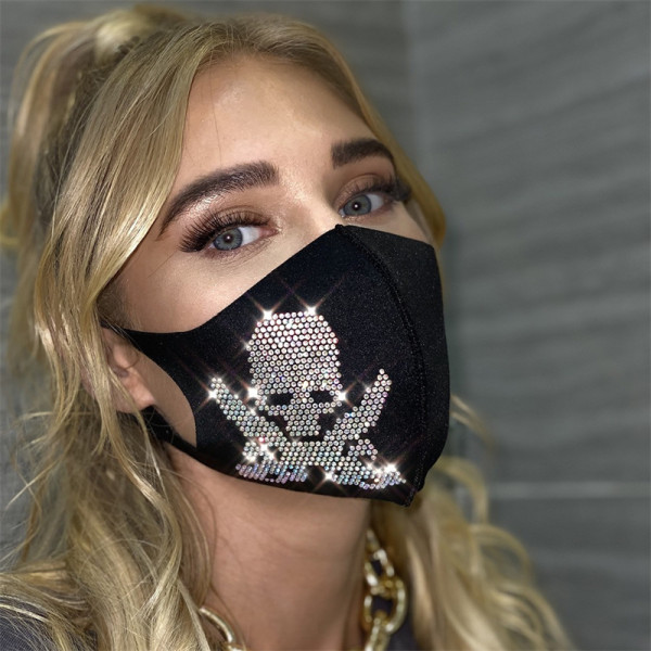 Black Fashion Casual Patchwork Hot Drill Mask