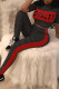 Black Gray Fashion Casual Print Patchwork Turtleneck Short Sleeve Two Pieces