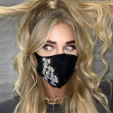 Black Fashion Casual Patchwork Hot Drill Mask