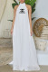 White Fashion Street Print Backless Halter Loose Jumpsuits