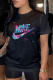 Black Fashion Casual Print Letter O Neck T-Shirts