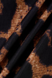 Colour Sexy Print Hollowed Out Patchwork Backless O Neck Regular Rompers