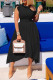 Black Sexy Solid Patchwork Stringy Selvedge Oblique Collar Irregular Dress Dresses
