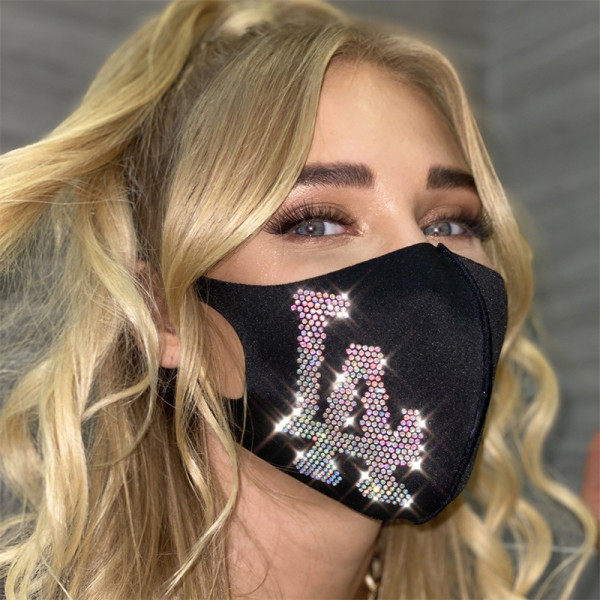 Black Silver Fashion Casual Patchwork Hot Drill Mask