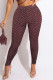 Purple Fashion Street Print Letter Mid Waist Pencil Bottoms