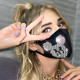Black Fashion Casual Solid Patchwork Hot Drill Mask