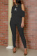 Black Fashion Casual Print Letter O Neck Short Sleeve Two Pieces