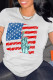 White Fashion Casual Print Basic O Neck T-Shirts