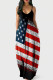 Black Red Fashion Sexy Print Backless Spaghetti Strap Long Dress