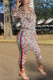 Light Coffee Fashion Casual Print Patchwork Zipper Collar Long Sleeve Two Pieces