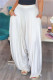 White Fashion Casual Solid Patchwork Harlan High Waist Trousers