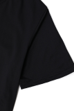 Black Fashion Street Print Patchwork O Neck T-Shirts