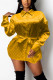 Yellow Fashion Casual Print Basic Turndown Collar Tops