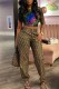 Brown Fashion Casual Print Letter O Neck Short Sleeve Two Pieces