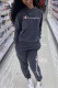 Grey Fashion Casual Embroidery Basic Hooded Collar Long Sleeve Two Pieces