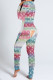 Colour Living Print Patchwork Skinny Jumpsuits