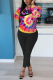 Colour Casual Print Letter O Neck Long Sleeve Two Pieces