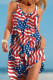 Red Stripe Fashion Casual Print Basic O Neck Vest Dress