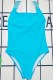 Lake Blue Fashion Sexy Solid Backless Swimwears